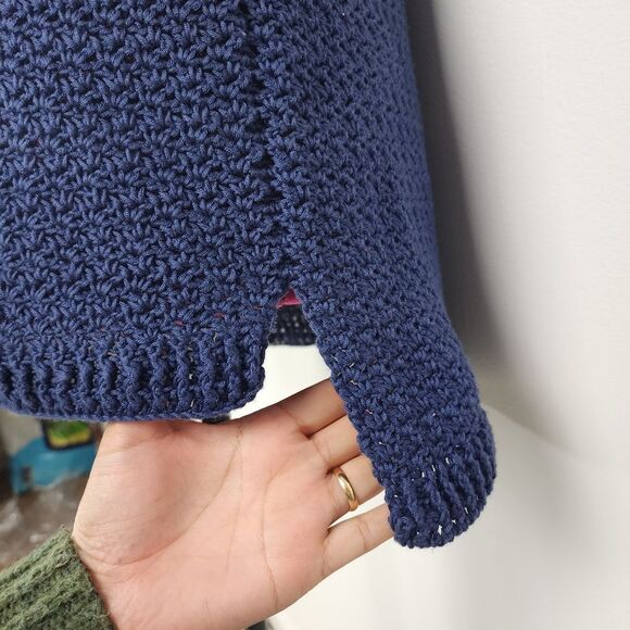 Crochet Tank Top High-low Hem Handmade Handcrafted Blue 3 Tones - Picture 5 of 16